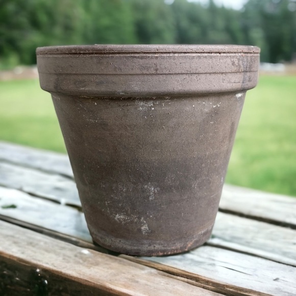 Dark Basalt Clay Standard Flower Pot Planter - Picture 3 of 14